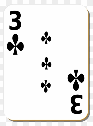 Three Of Clubs Vector Image - Playing Cards Clipart Black And White - Png Download
