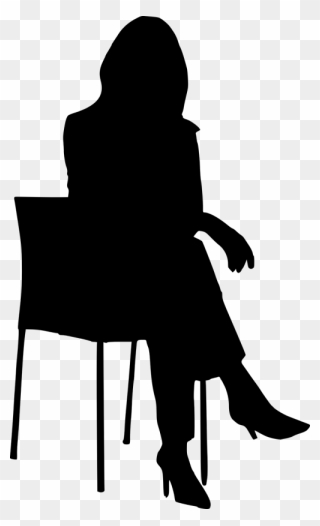 Silhouette Business Chair - Woman Sitting Silhouette Png Clipart