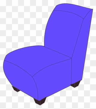 Blue Armless Chair Clipart