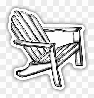 Adirondack Chair Sticker - Line Art Clipart