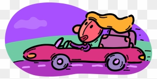 Vector Illustration Of Holiday Vacation Motorist Driver - Clipart Donna Al Volante - Png Download