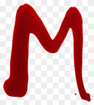 Maniac Red Blood Font - M Letter In Blood Clipart