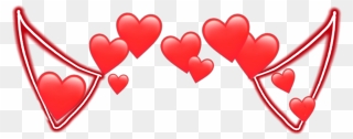 #devil #horn #horns #devilhorns #heart #red #heart - Transparent Emoji Hearts Crown Clipart