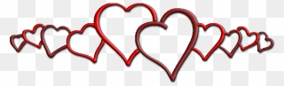 Hearts In A Row Clipart - Line Of Hearts Clipart - Png Download