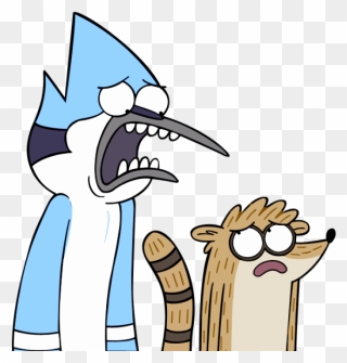 Rigby And Mordecai Looking Eachother - Mordecai And Rigby Sad Clipart