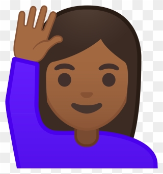 Skin Clipart Child Hand - Emoji Levantando La Mano - Png Download