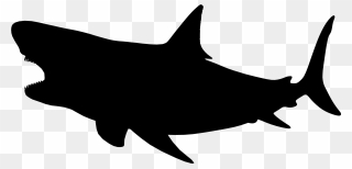 Shark Clip Art Fauna Silhouette Mammal - Megalodon Silhouette - Png Download