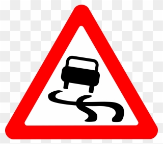 Roadsign Slippery - Road Sign Clipart - Png Download