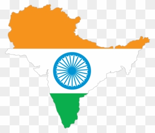 India Map Flag Vector And Transparent Png - India Map Flag Vector Clipart