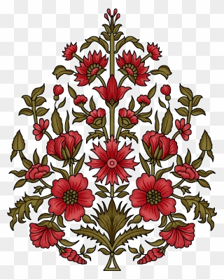 Mughal Flower Motif Clipart