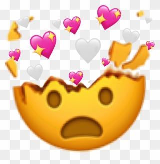 Exploding Head Emoji With Hearts Clipart