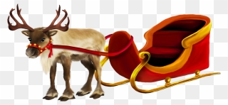 Reindeer And Sleigh Png Clipart