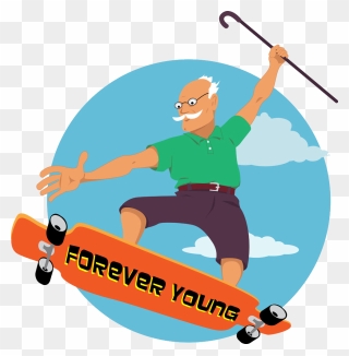 A Little Book Of Quips And Quotes Elderly Old Age Clip - Forever Young Man - Png Download