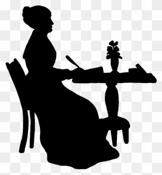 Silhouette Woman Victorian Clipart