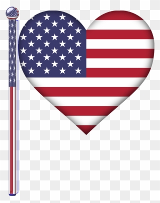 American Flag Heart Shape Clipart