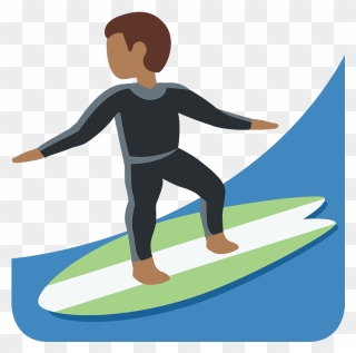 Man Surfing Emoji Clipart - Dibujos Faciles De Deportes Acuáticos - Png Download