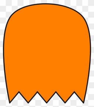 Orange Pacman Ghost Clip Art - Ghosts - Png Download