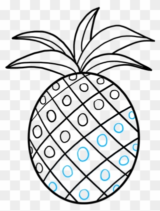 Drawn Pineapple Step By Step - Easy To Draw Fruit Clipart
