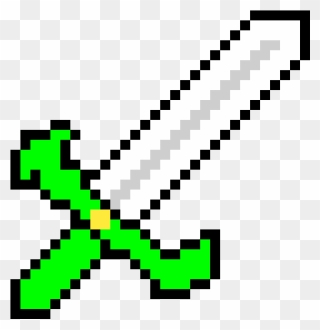 Pixel Sword Clipart, Hd Png Download - Minecraft Sword And Pickaxe Pixel Art Transparent Png