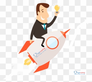 Kickstart Your Marketing With Bgsicoaching To Drive - Man On A Rocket Clipart - Png Download