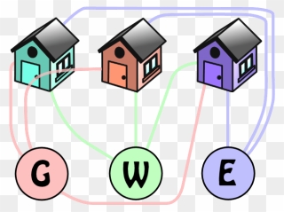 Three House Electricity Gas Water Clipart