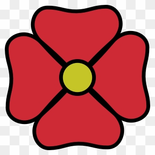 4 Petal Flower Clipart Svg Freeuse Red Flower Clip - Red Flower Clipart - Png Download
