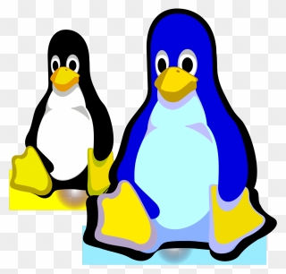 Two Penguins Svg Clip Arts - Logo Linux Penguin - Png Download