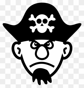Angry Young Pirate - Pirate Clipart Black And White - Png Download