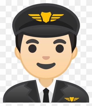 Man Pilot Light Skin Tone Icon - Arzt Emoji Clipart