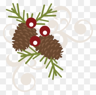 Transparent Swirls Clipart - Christmas Clipart Pine Cones - Png Download