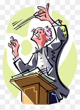 Vector Illustration Of Maestro Conductor Conducting - Дирижер Картинки Clipart
