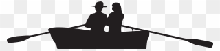 Silhouette Boat Royalty-free Clip Art - Couple On Boat Silhouette - Png Download