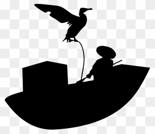 Fishing Boat Silhouette .png Clipart