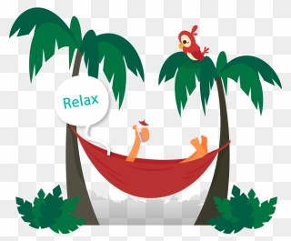 Transparent Myrtle Beach Clipart - Hammock Relaxation Cartoon - Png Download