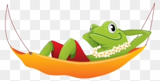 Frog In A Hammock - Frog In Hammock Clipart - Png Download