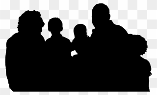 Silhouette Family - Family Silhouette Watching Tv Clipart