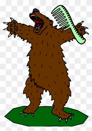 Bear Brushing His Hair Clipart