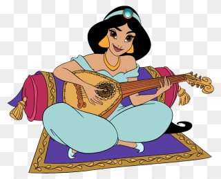 Princess Jasmine Playing Guitar Clipart