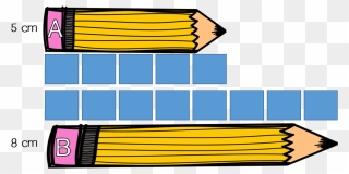 Measuring A Pencil With Cubes Clipart