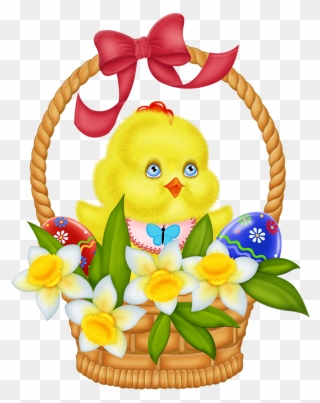 Transparent Easter Basket Png - Chicken In A Easter Basket Clipart