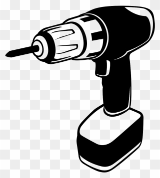 Drill Clipart Black And White - Power Drill Clipart Black And White - Png Download