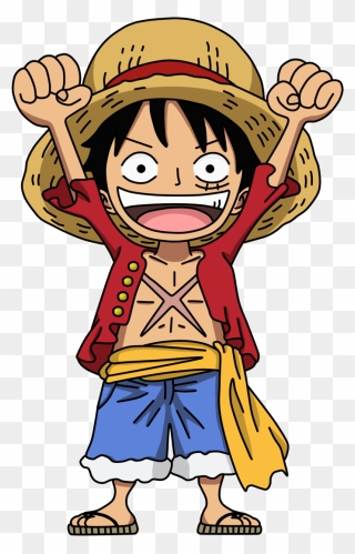Straw Hat Luffy Clipart - One Piece Luffy Cartoon - Png Download