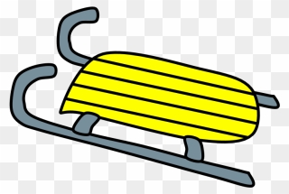 Sled, Yellow - Sled Clipart Black And White - Png Download