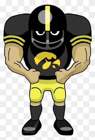Iowa Hawkeye Mascot Clipart - Cartoon Packers Football Player - Png Download