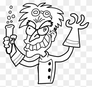 Transparent Mad Clipart - Mad Scientist Clipart Black And White - Png Download