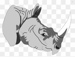 One Horn Rhino Logo Clipart