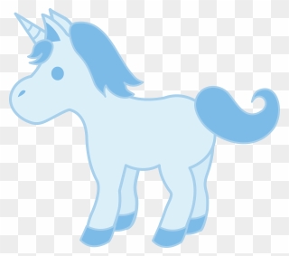 Cute Baby Blue Unicorn - Cute Unicorn W Blue Clipart