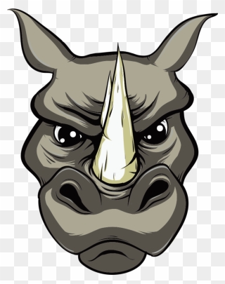 #mq #rhino #head #horn #animal #animals - Cartoon Rhino Head Clipart