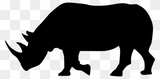 Rhinoceros - Rhino Black And White Clipart - Png Download