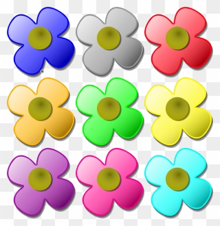 Different Colors Of Flowers Clipart - Png Download